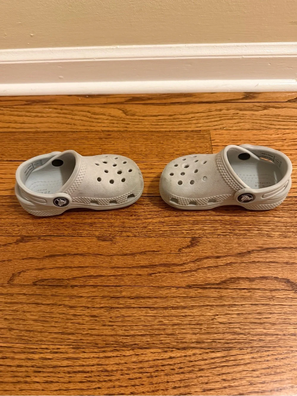 Toddlers light grey Crocs